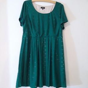 Lux II Green Short Sleeved Career Dress Size 20w